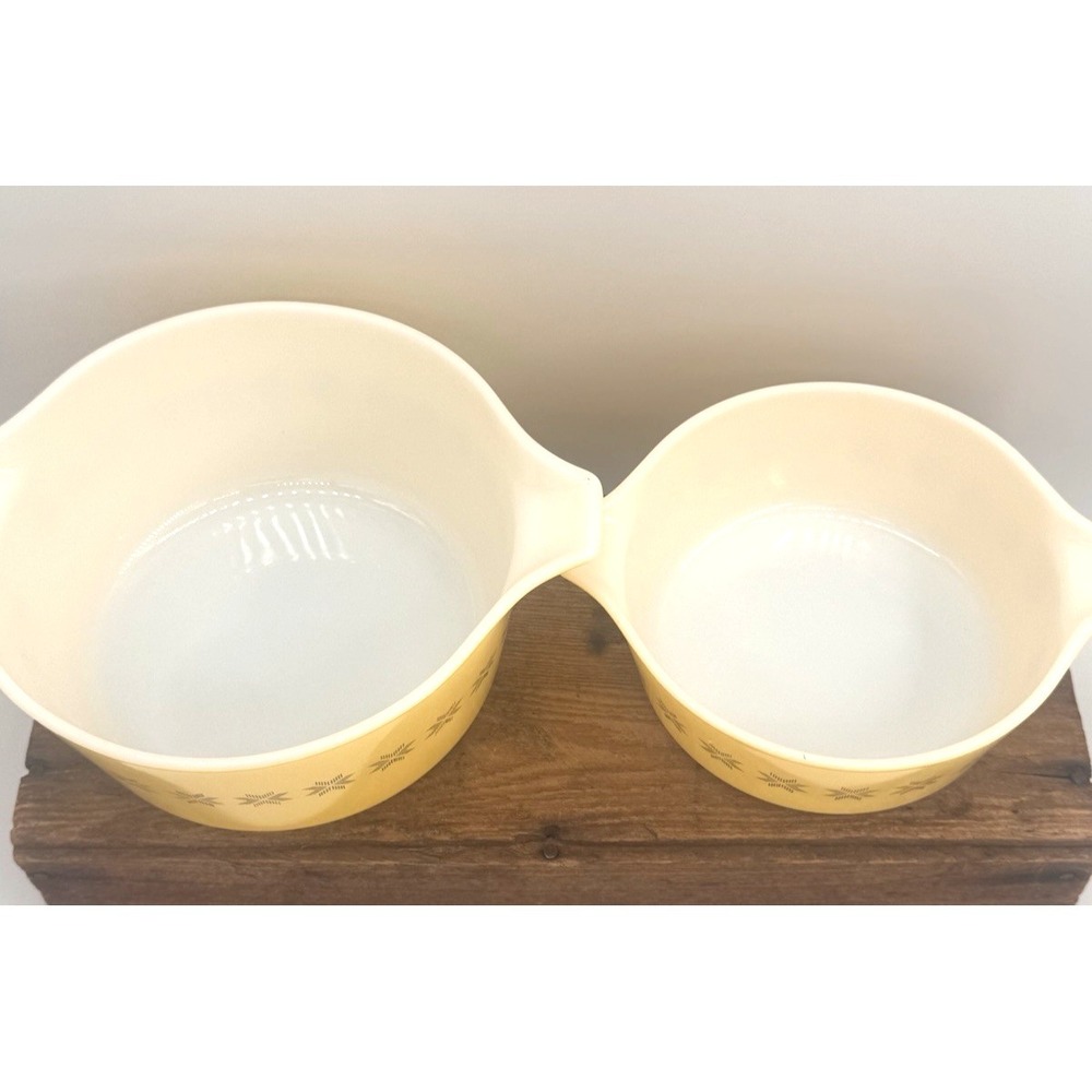 Pyrex Town & Country Brown & Yellow 474B 1.5 QT & 472 1.5 PT Casserole Dishes - Picture 4 of 15